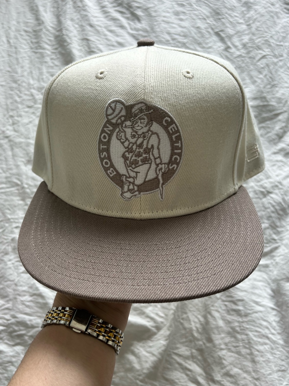 NBA Boston Celtics Beige and Brown Snapback Hat
